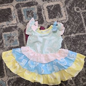 Kids Pastel Ruffle Dress Costume - Mint, Pink, Blue & Yellow